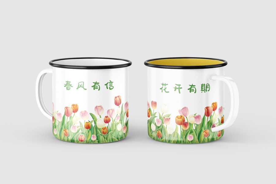 卡通手繪風(fēng)格三色郁金香素材