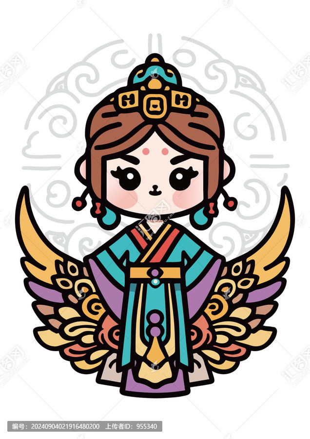 卡通鳳凰形象母儀天下ip吉祥物