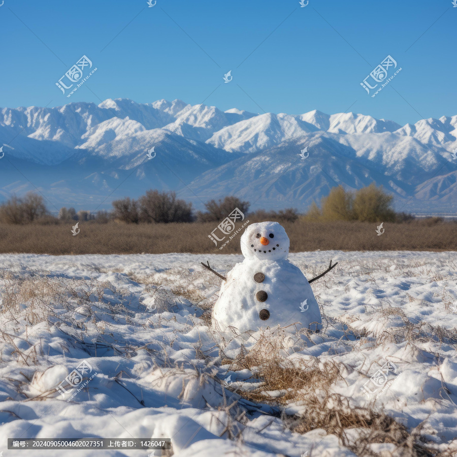 雪地上的雪人