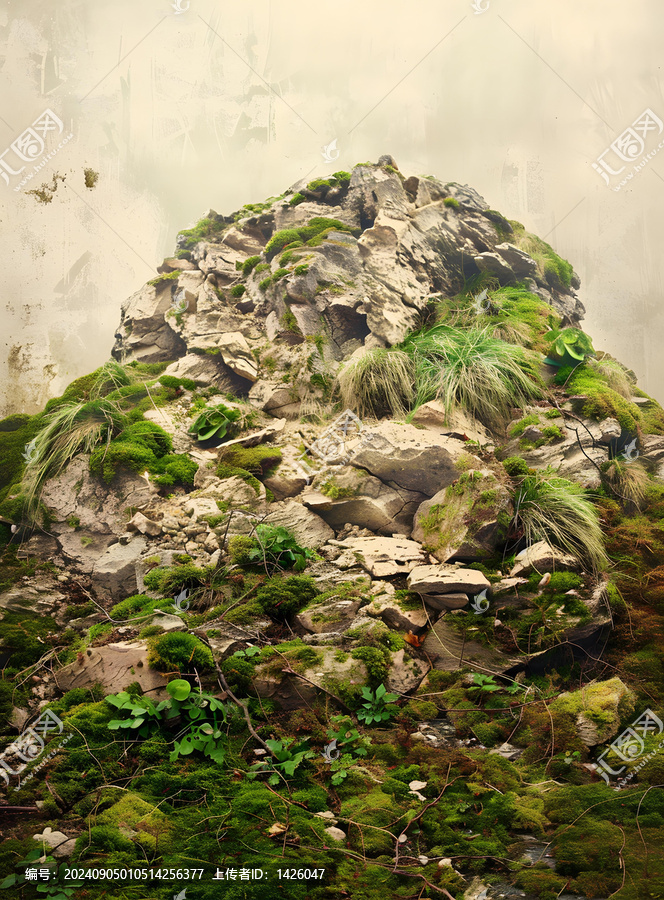 青苔覆蓋的巖石