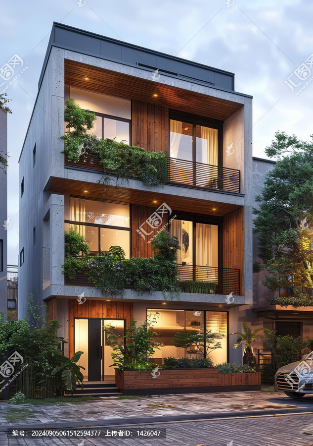 三層現(xiàn)代住宅平屋頂極簡主義設(shè)計(jì)