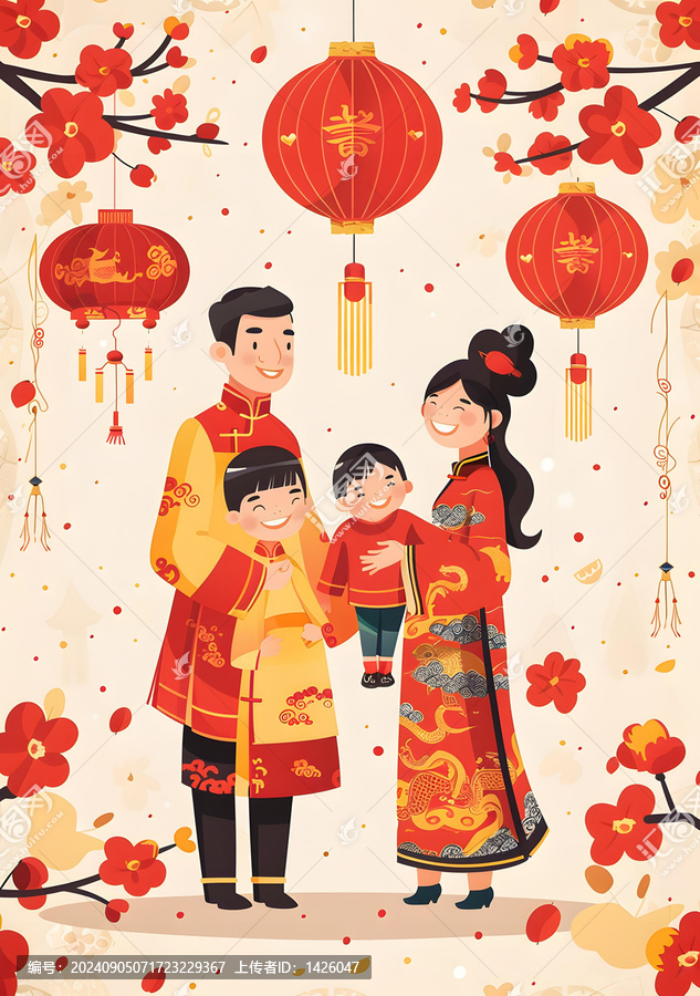 中國新年快樂家庭