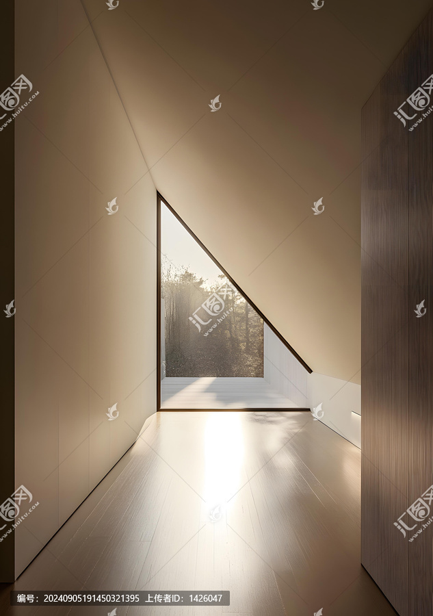 現(xiàn)代房屋三角形窗戶室內(nèi)設(shè)計