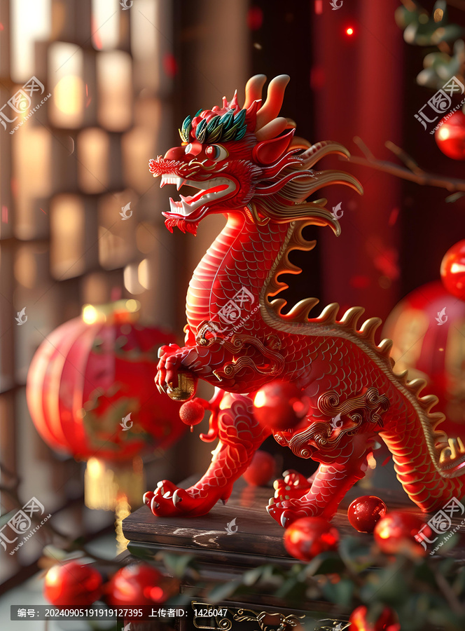 祥龍獻(xiàn)瑞的AI圖片