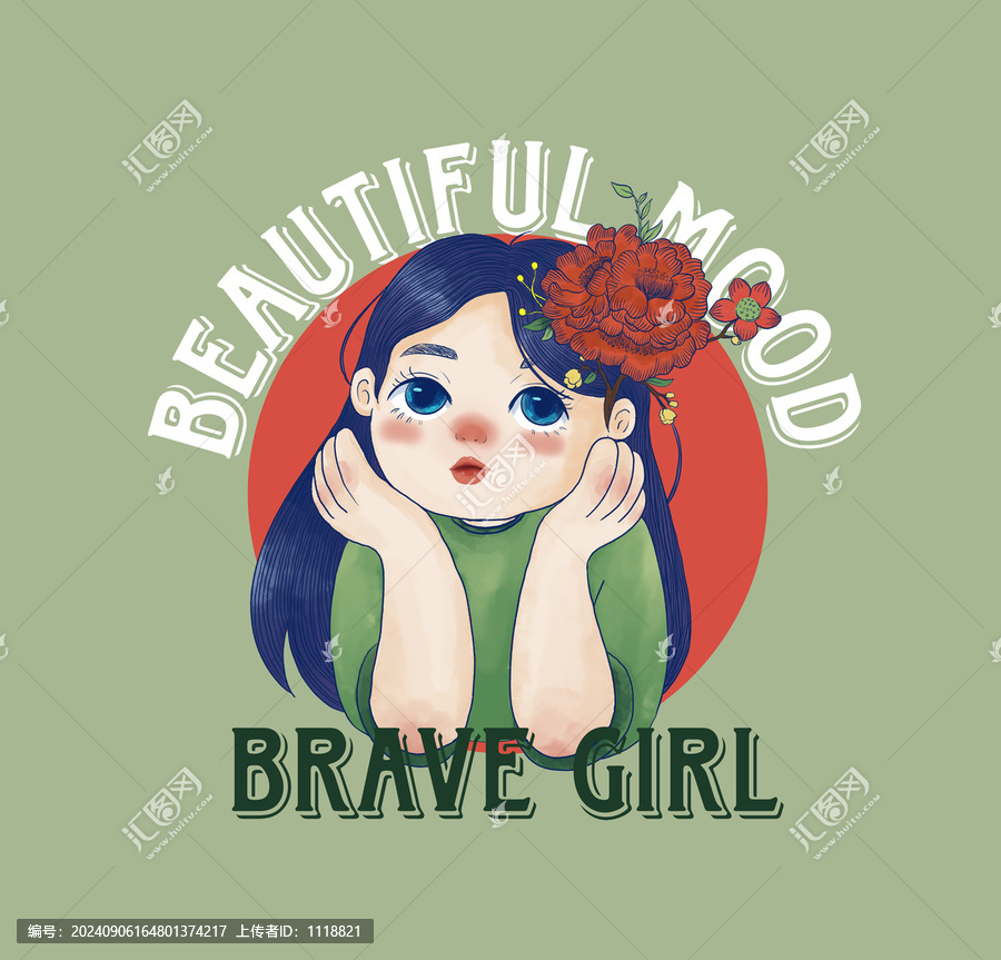 女孩卡通印花圖案服裝印花