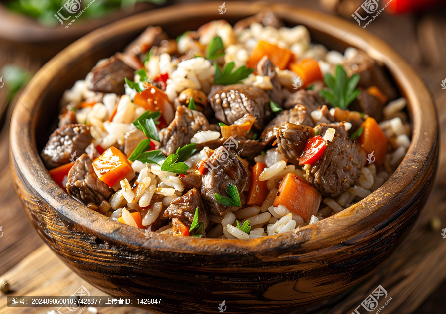 牛肉蔬菜米飯?zhí)貙? title=
