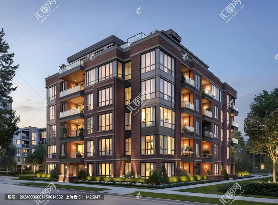 現(xiàn)代磚砌公寓建筑外觀設(shè)計(jì)