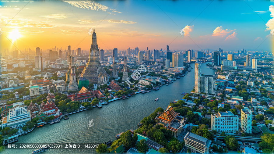 壯麗的泰國曼谷湄南河與鄭王廟