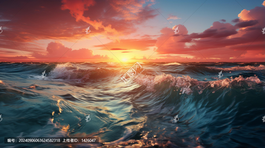 夕陽下的海面