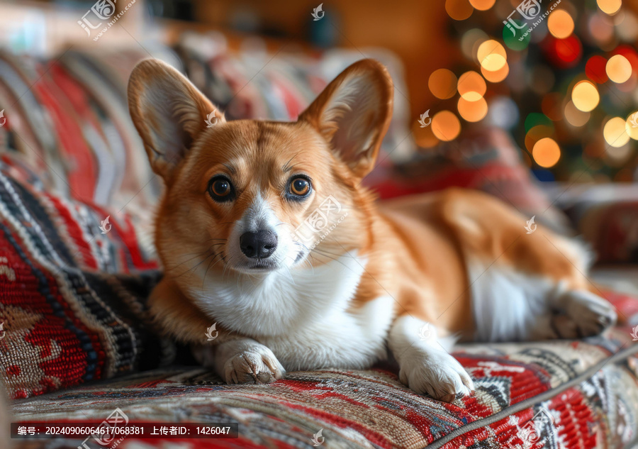 沙發(fā)上的柯基犬