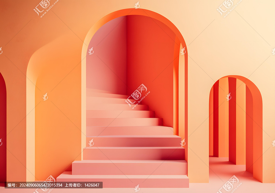 抽象,,極簡(jiǎn)主義,,樓梯,,拱門,,3D,,藝術(shù)