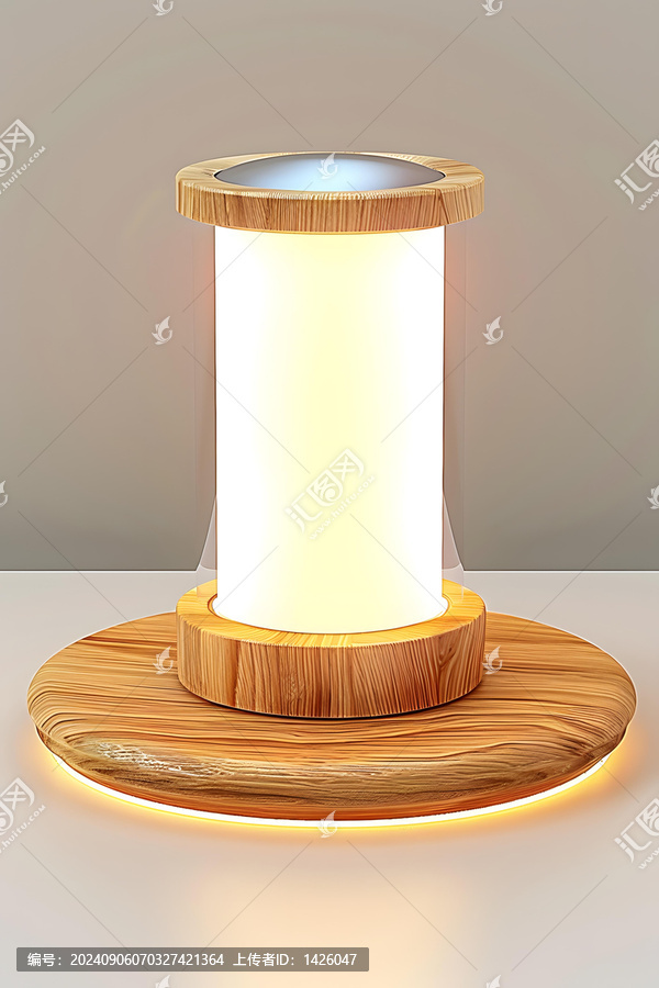 現代木質臺燈暖白色光