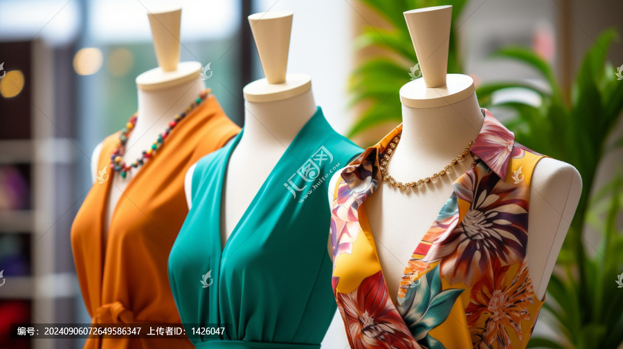 商店里展示衣服的時尚模特