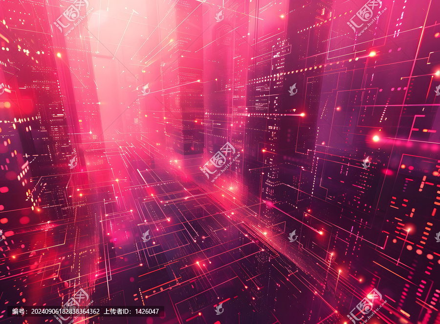 抽象數(shù)字城市景觀