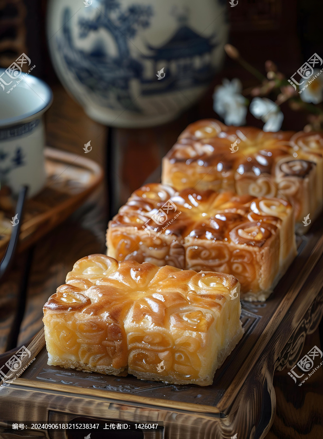 中國傳統(tǒng)花紋月餅