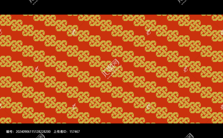 紅色背景暗金色如意結(jié)花紋圖案