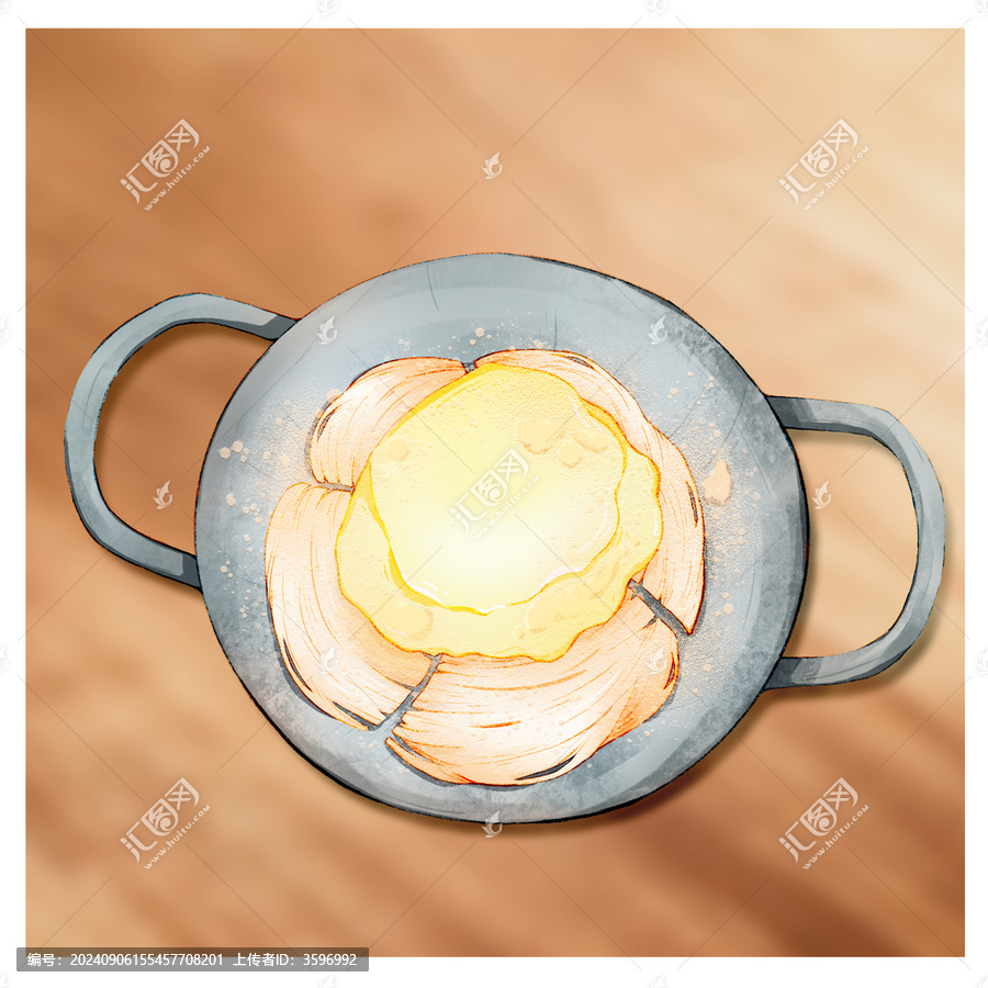 手繪插畫包谷粑