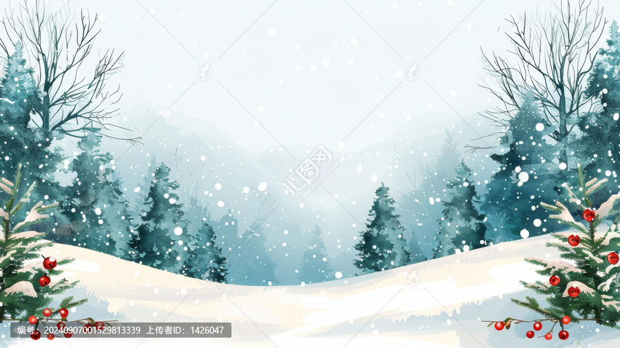 冬日雪景的AI圖片