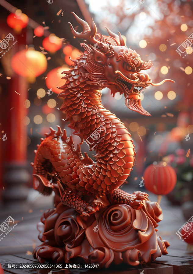 中國龍雕像