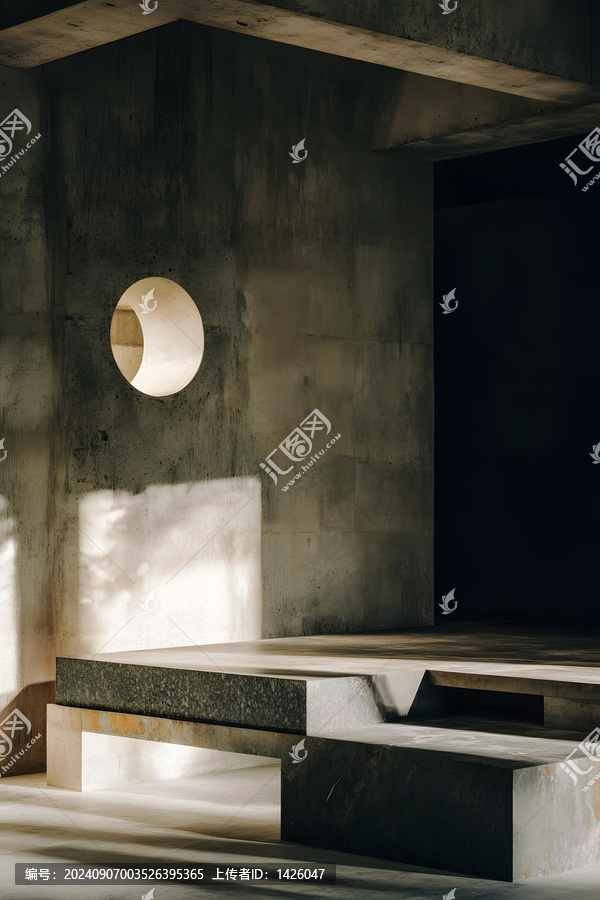 圓形窗戶的混凝土建筑