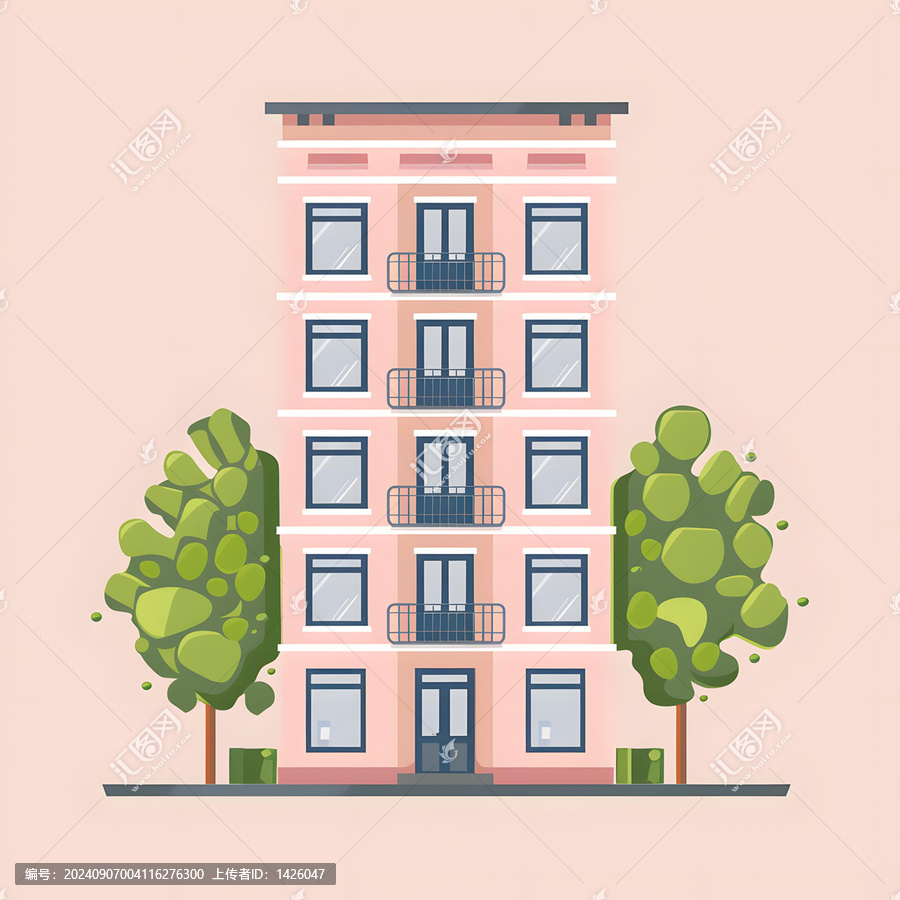 粉紅色公寓樓建筑