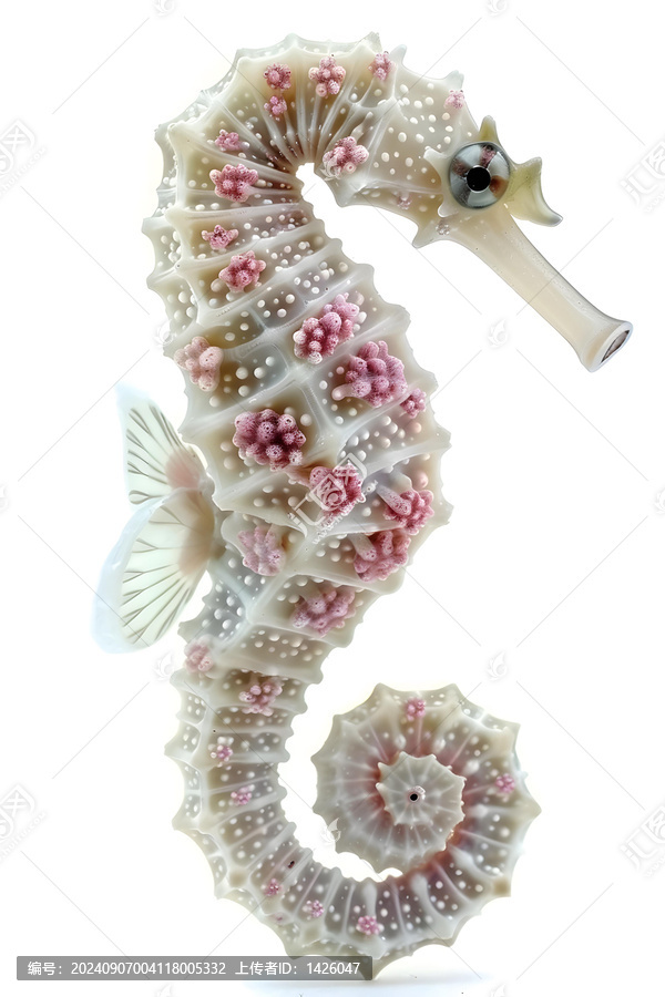 白色背景上的海馬