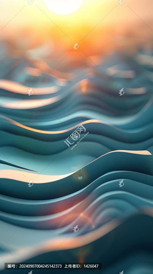 藍色綠色抽象波浪背景