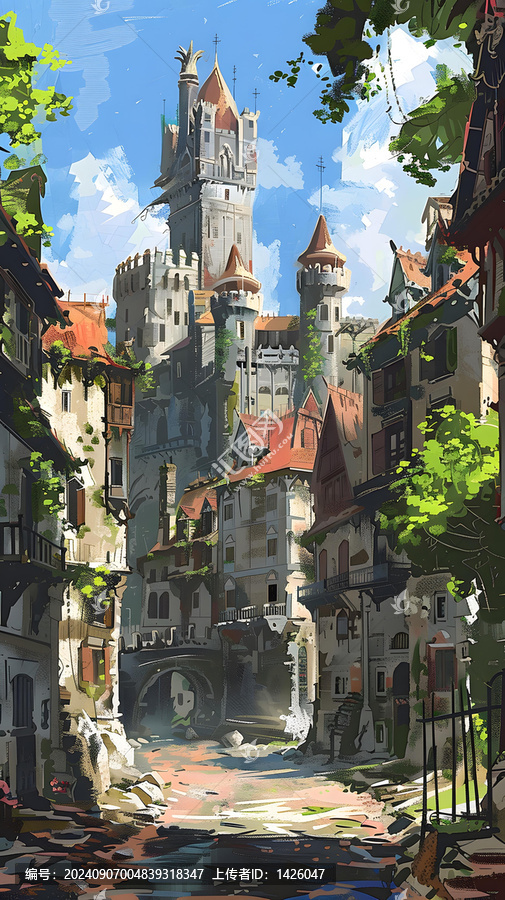 奇幻城鎮(zhèn)，中世紀建筑風格
