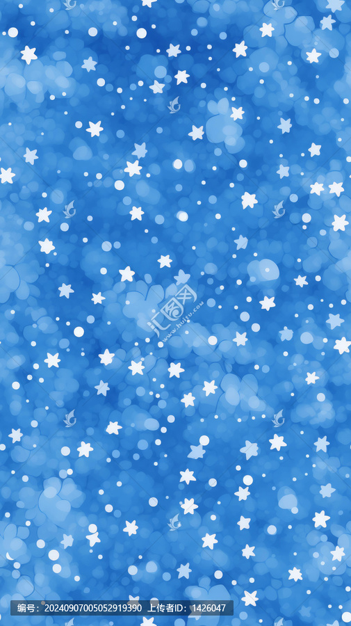 藍(lán)白星星圓點(diǎn)水彩背景