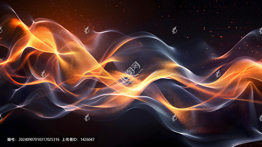 橙色和藍(lán)色抽象波浪背景
