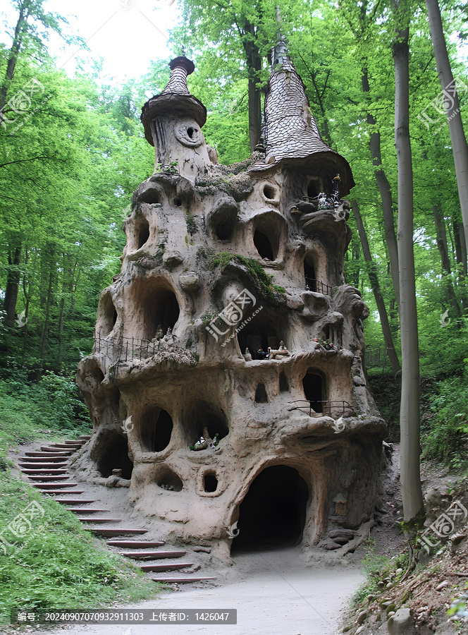 森林中的石頭小屋