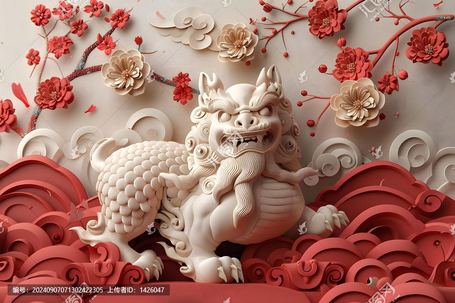 祥獅獻(xiàn)瑞的AI圖片