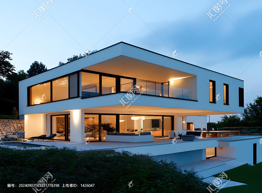 現(xiàn)代白色建筑的住宅設(shè)計(jì)