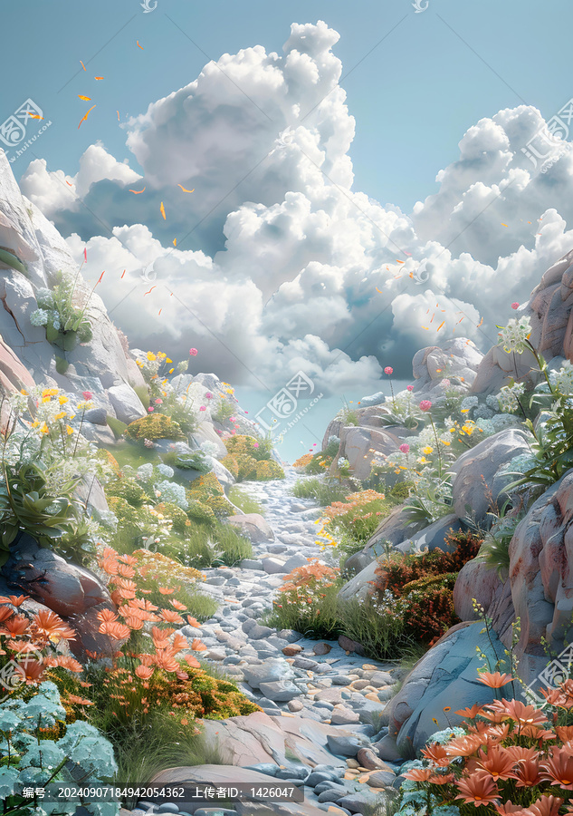 奇幻山谷的AI圖片