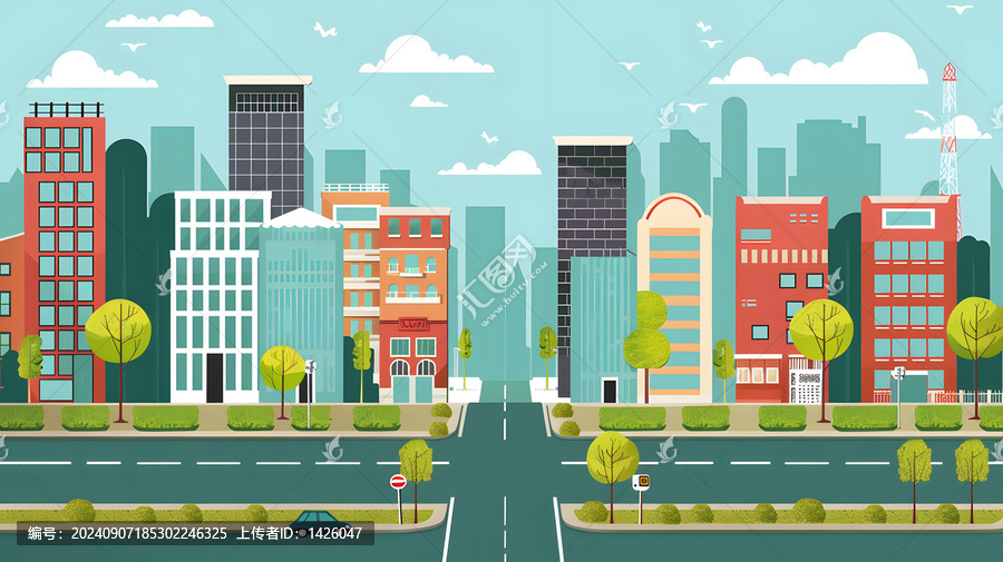 現(xiàn)代城市建筑街景