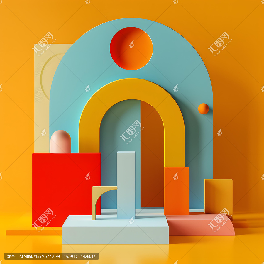 幾何形狀的3d渲染