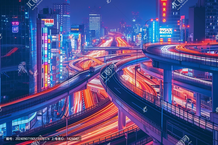 城市立交橋夜景