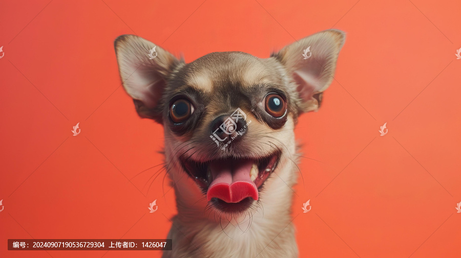 棚里伸著舌頭的快樂吉娃娃