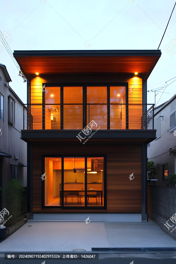 現(xiàn)代木板外墻兩層住宅