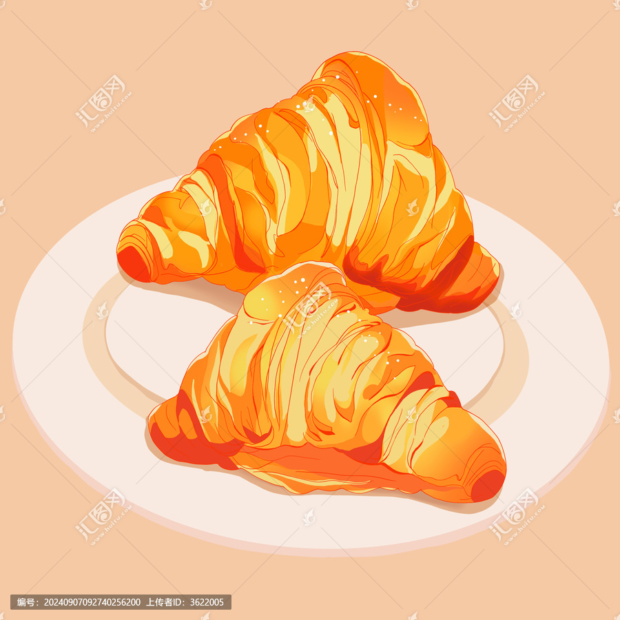 牛角包插畫(huà)