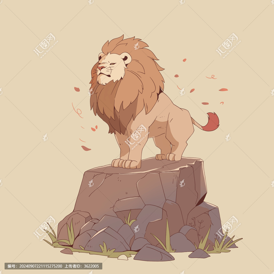 威風獅子插畫