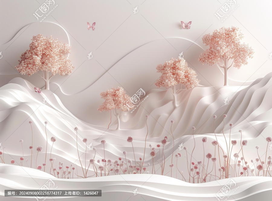 唯美的浮雕花卉