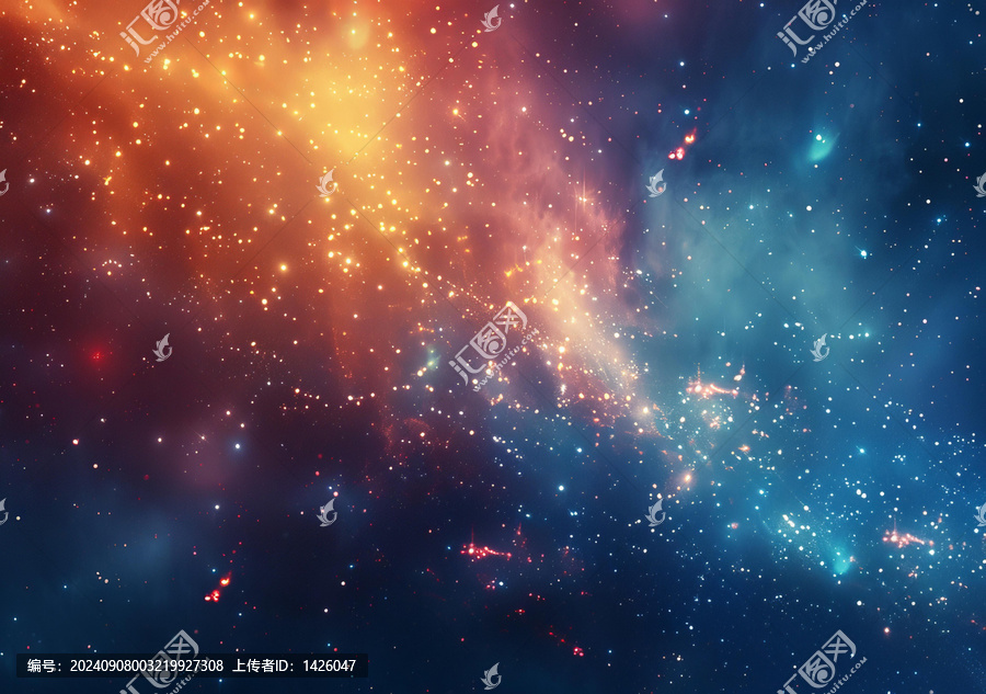 燦爛的星光與色彩斑斕的星云構(gòu)成的奇妙太空背景