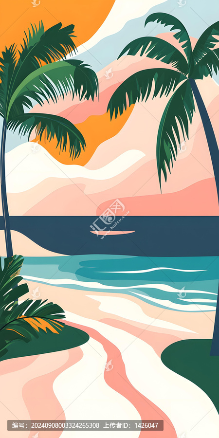 熱帶海灘日落