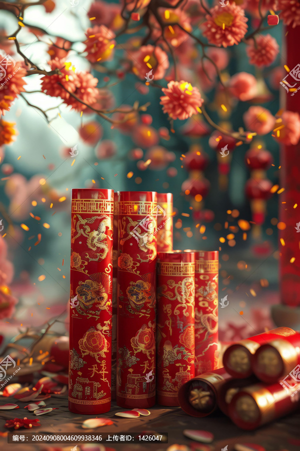 春節(jié)的鞭炮與櫻花