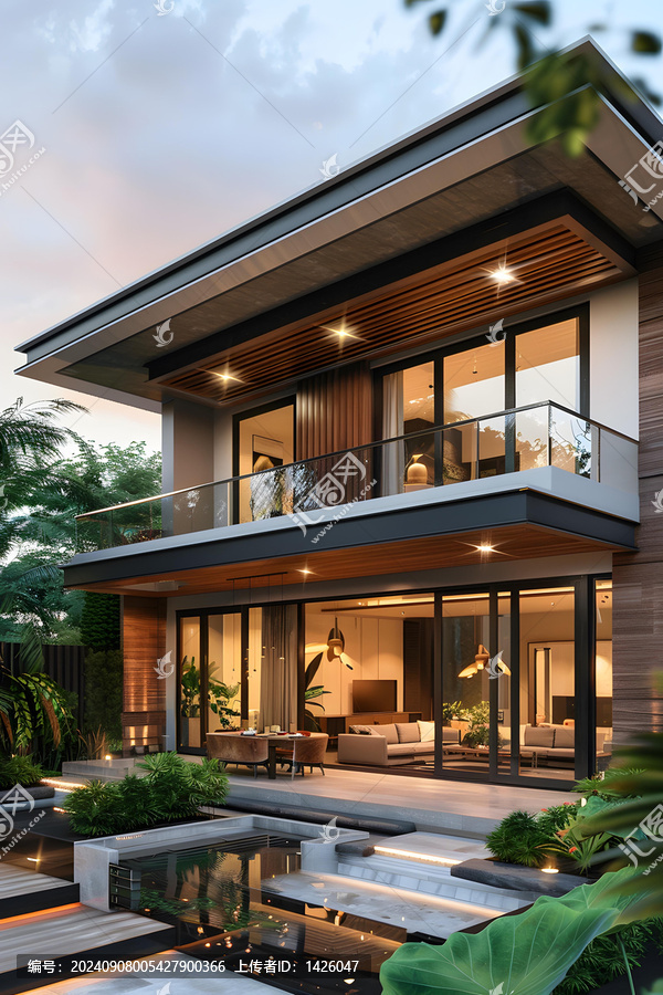 現(xiàn)代住宅的AI圖片