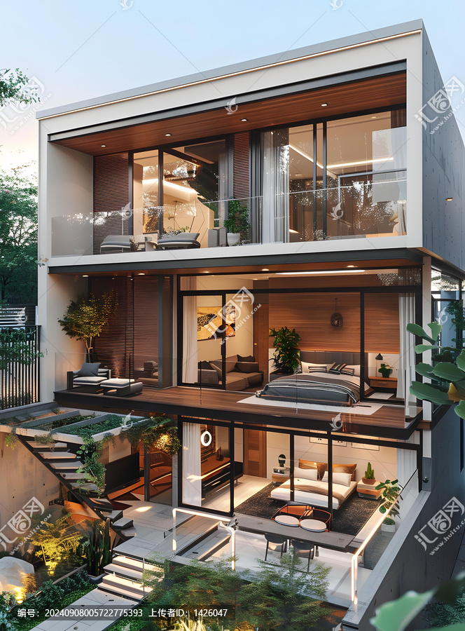 複式住宅的AI圖片