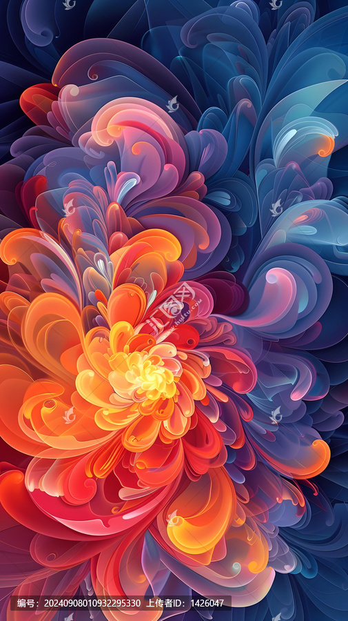 五彩繽紛的抽象花朵