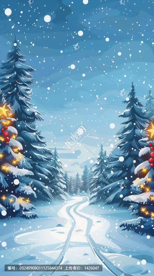 雪中森林的AI圖片