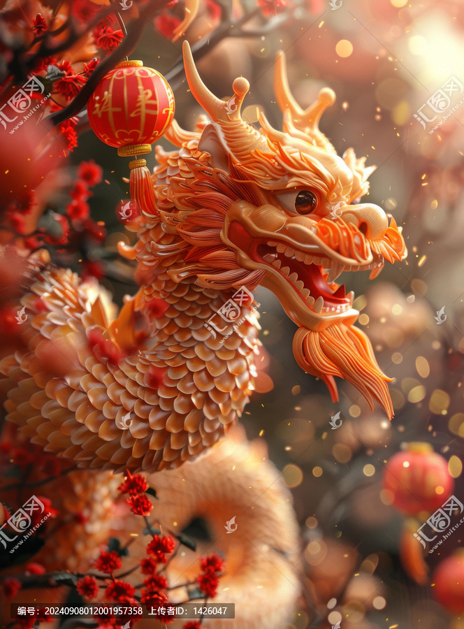 龍的剪紙的AI圖片
